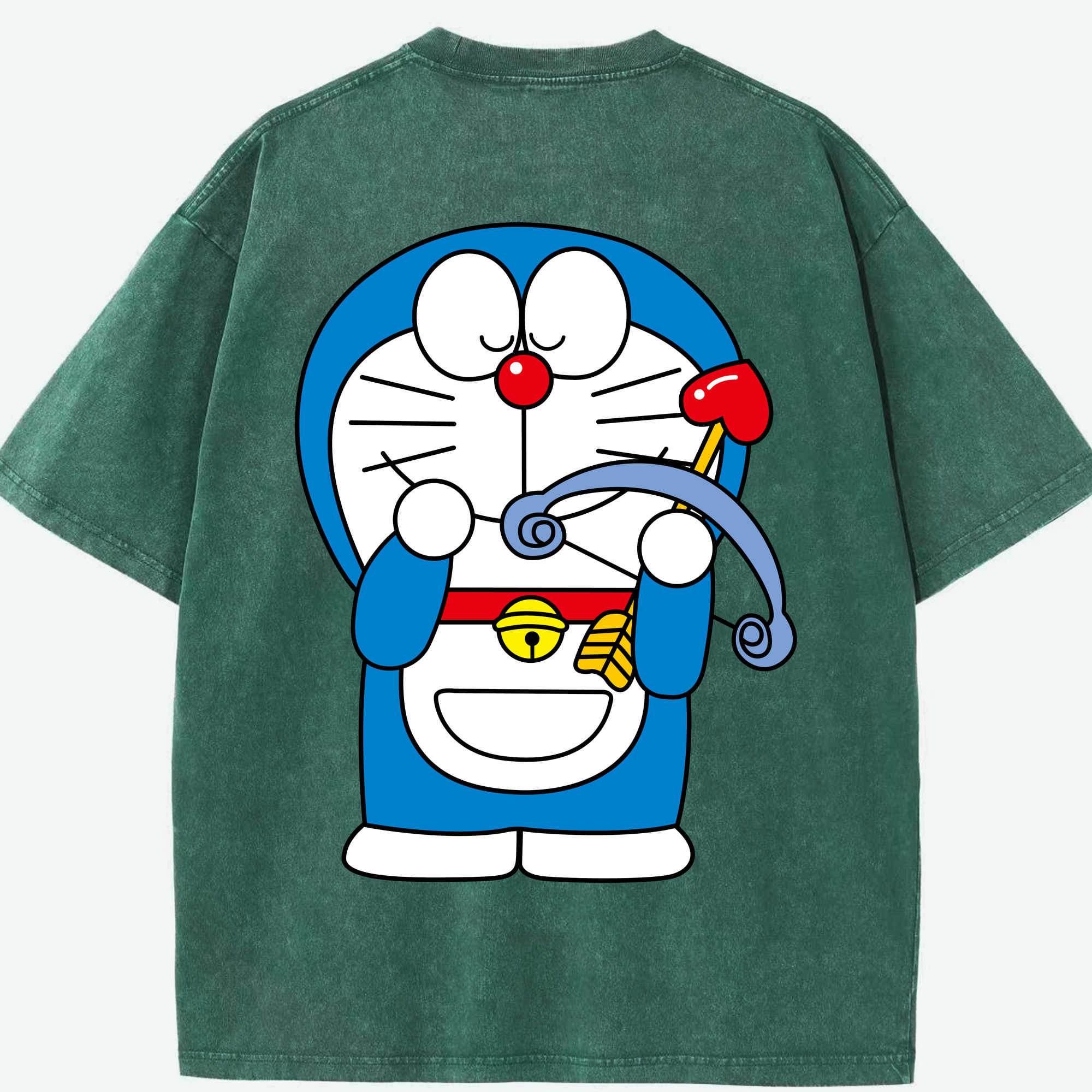 （画像用） ドラえもん Doraemon 綿100% ヴィンテージ風 半袖Tシャツ（背面プリント）